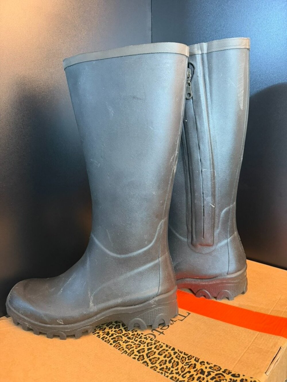Tretorn Black Waterproof Tall Rain Boots Women's Size 10 - Picture 5 of 10